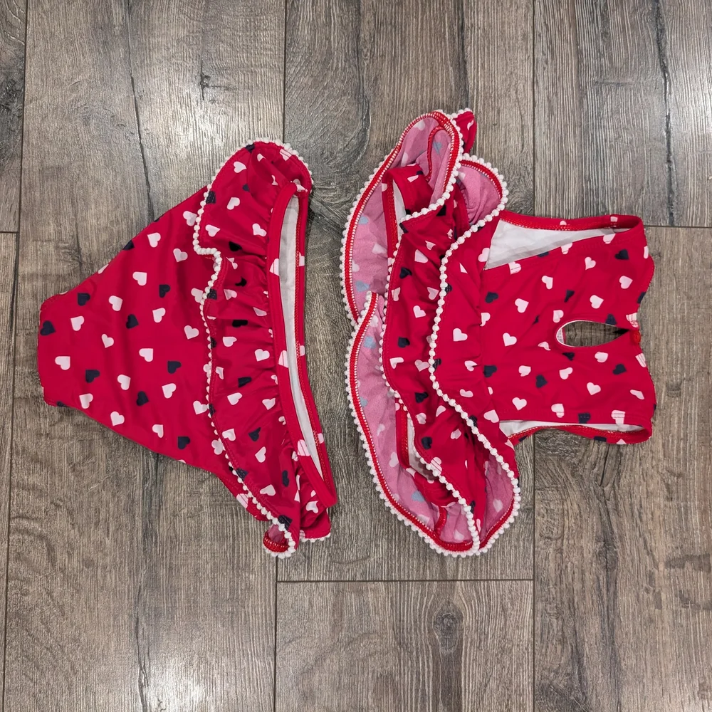 Janie & Jack Size 5 Girl Bikini 4th Of July Swimsuit Bathing Suit Red White Blue